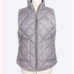 J. Crew Textured quilted puffer vest, Gray XS